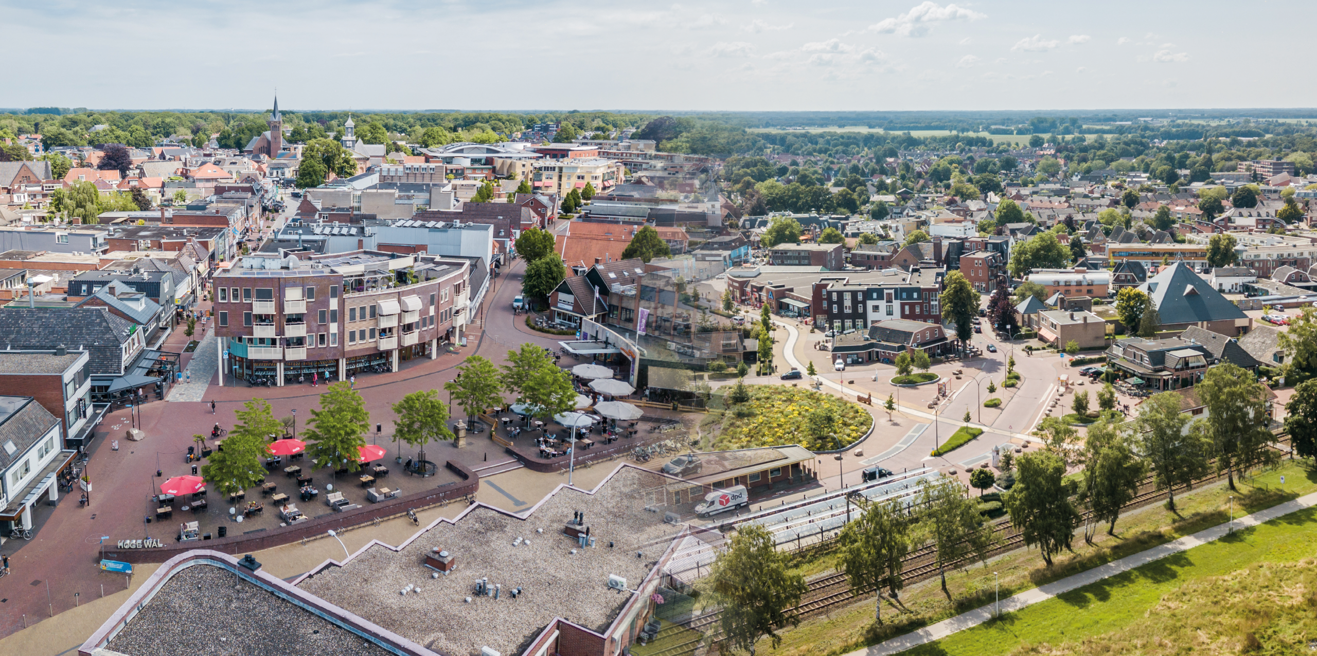 Bovenaanzicht van de centra van Rijssen en Holten